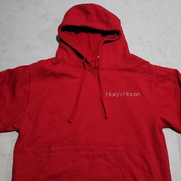 Harry Styles On Top Of The World Harry’s Here House Hoodie Pop Up RED Hoodie EUC - Picture 7 of 12